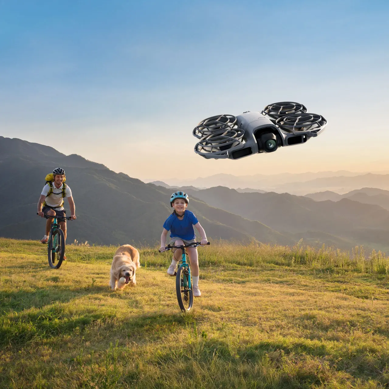 DJI Lito 1 following mountain bikers