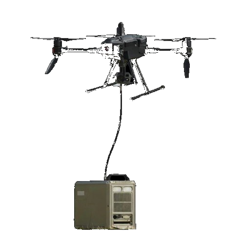 Tethered drone system with ground station for persistent surveillance