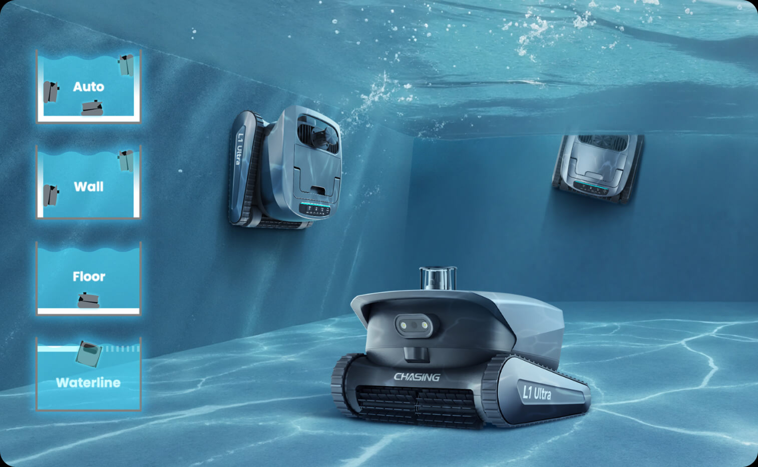 CHASING L1 Ultra cordless robotic pool cleaner — 360° LiDAR + AI vision, dual-pump suction — available in India through xBoom