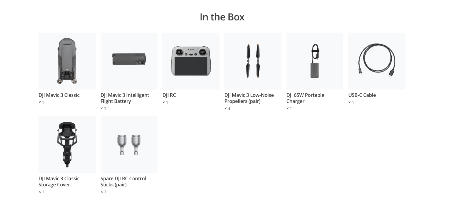 DJI Mavic 3 Classic in the box