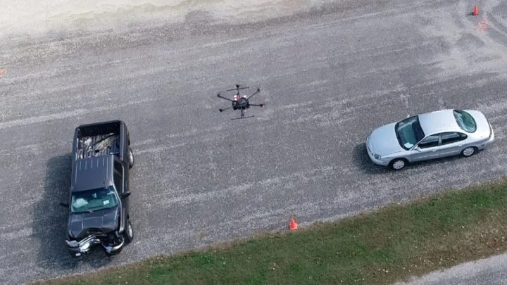 lidar surveying drone flight