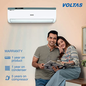 Voltas 1.5 Ton 3 Star Dust Filter, Antibacterial Coating Split System AC (Copper, 183EZA, White)