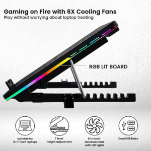 Portronics My Buddy Air RGB Lit Gaming Laptop Cooling Pad