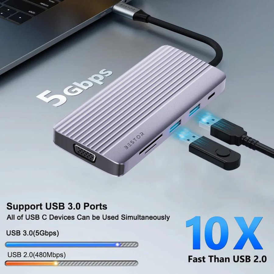 BESTOR 10 in 1 USB C Hub