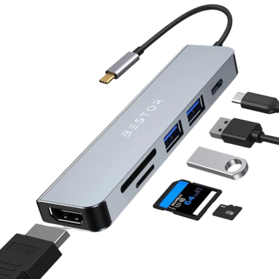 BESTOR 6 in 1 USB C Hub Ethernet