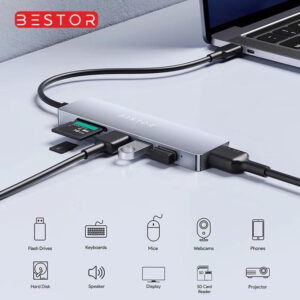 BESTOR 6 in 1 USB C Hub Ethernet