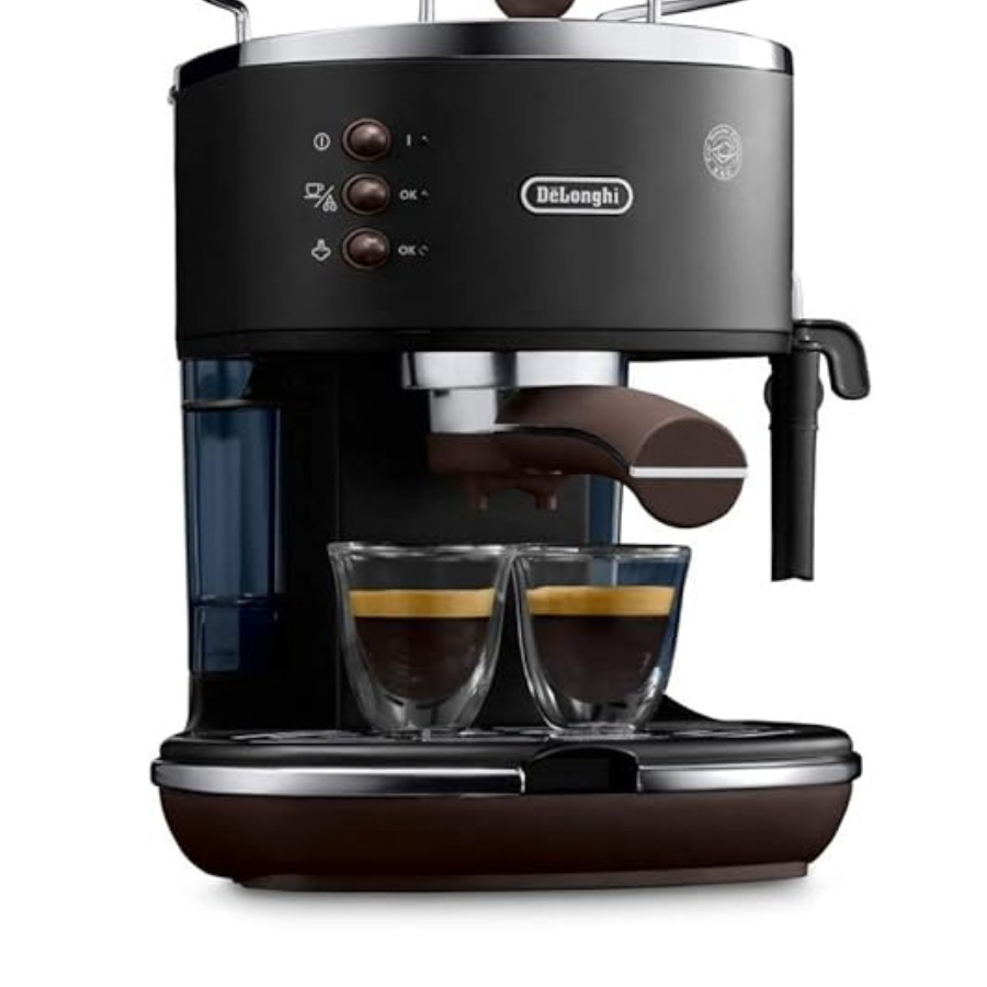 DeLonghi ECOV311.BK Icona Vintage Pump Espresso Coffee Machine, Black