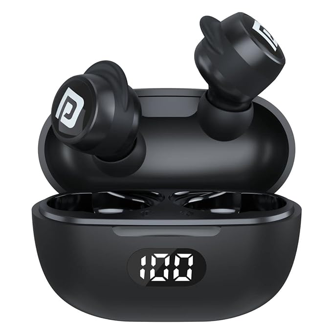 Portronics Harmonics Twins S5 Smart TWS Earbuds with LED Display, 15Hrs Playtime, Bluetooth 5.2, Music & Game Modes, Voice Assistant