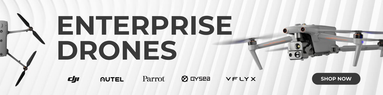 Enterprise drones, DJi, VFLYX, Qysea, Parrot, Autel