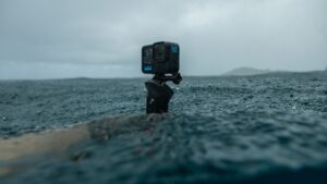 black gopro hero 12 underwater action camera