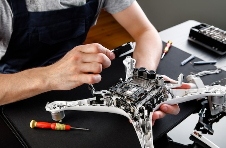 DJI Phantom 4 being repaired