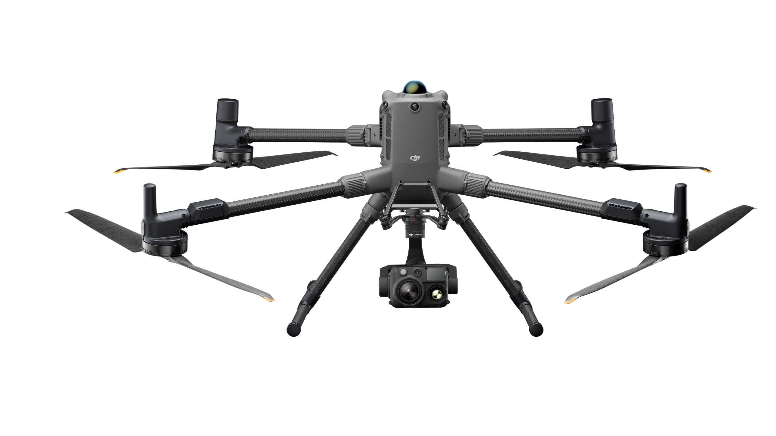 DJI Matrice 400 with a Zenmuse H30T payload mounted, showing the DJI ZENMUSE branding on the gimbal mount