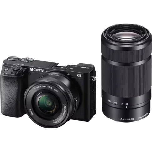 Sony Alpha ILCE 6100Y 24.2 MP Mirrorless Digital SLR Camera with 16-50mm and 55-210mm Power Zoom Lens Kit Sony Alpha ILCE 6100Y 24.2 MP Mirrorless Digital SLR Camera with 16-50mm and 55-210mm Power Zoom Lens Kit