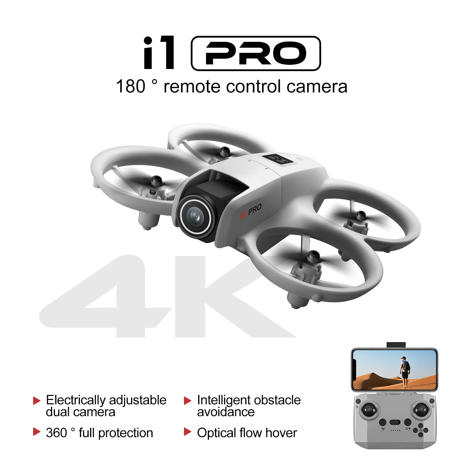 I1 Pro Brushless Motor Obstacle Avoidance Video Drone 4K HD Camera