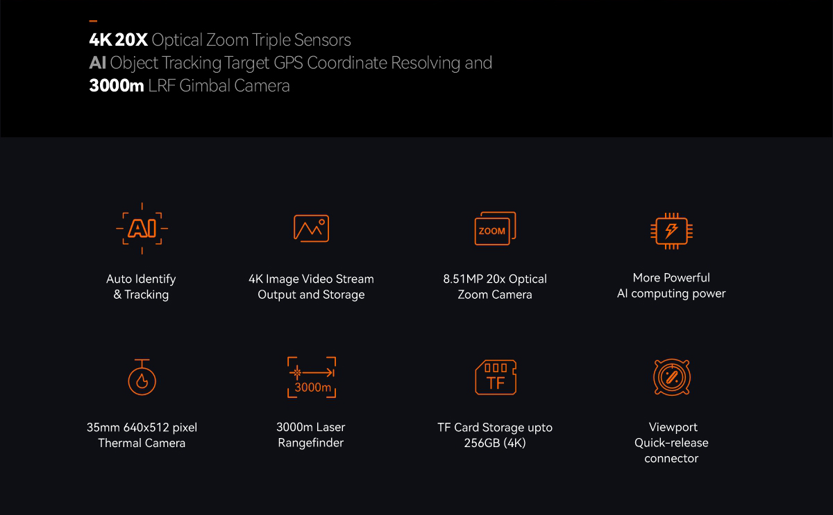 A20KTR thermal camera for drone surveillance and industrial inspection