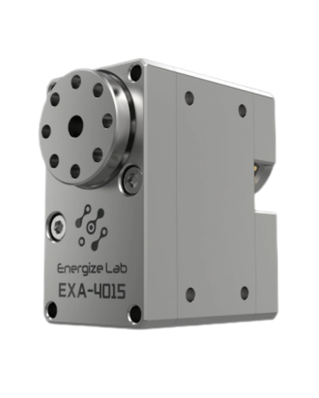 EXA-4015 Compact Brushless Servo Motor with visible Energize Lab logo and EXA-4015 label