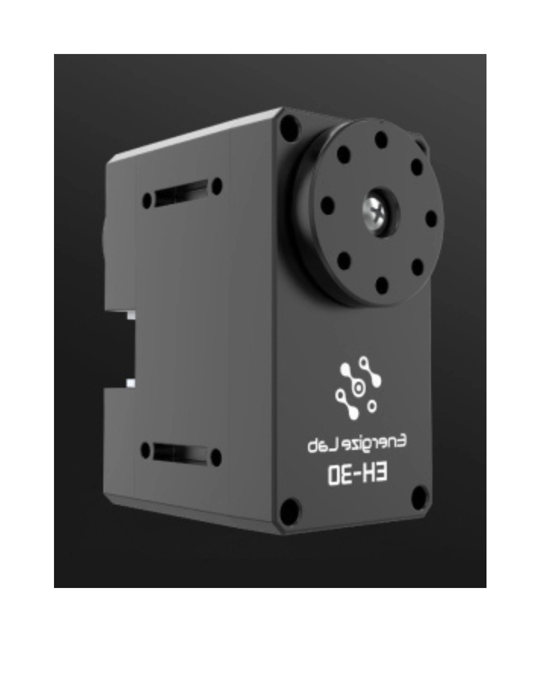Energize Lab EH-30 servo motor rear angle with mounting holes