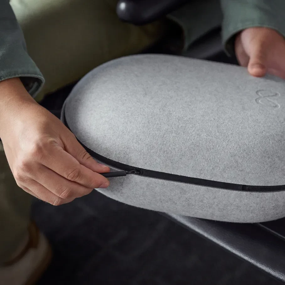 Zipping up the Meta Quest Compact Carrying Case