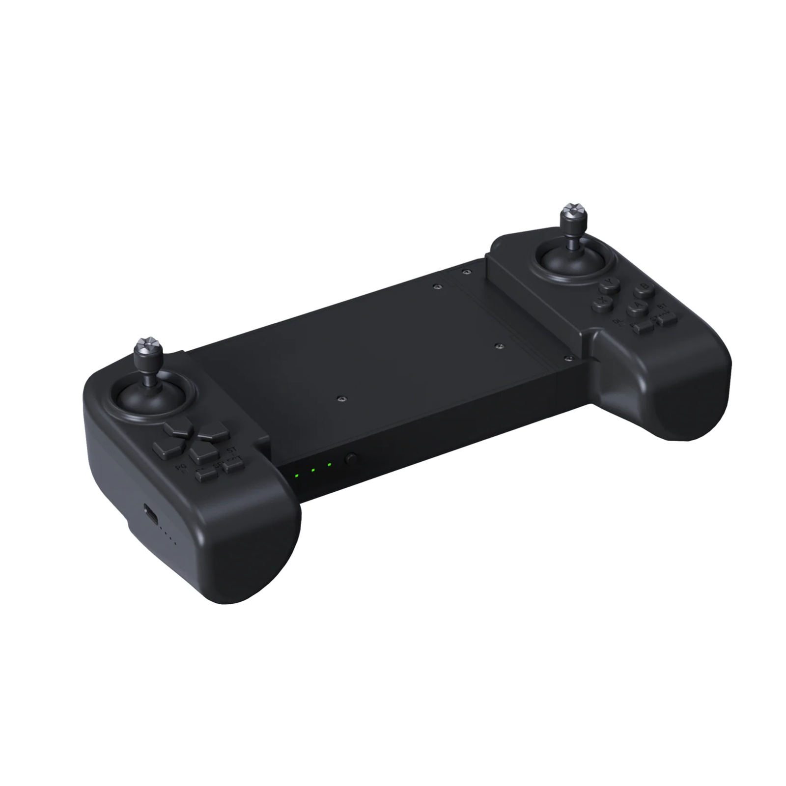Another angled view of the Unitree B2 remote controller showing its ergonomic grip and buttons
