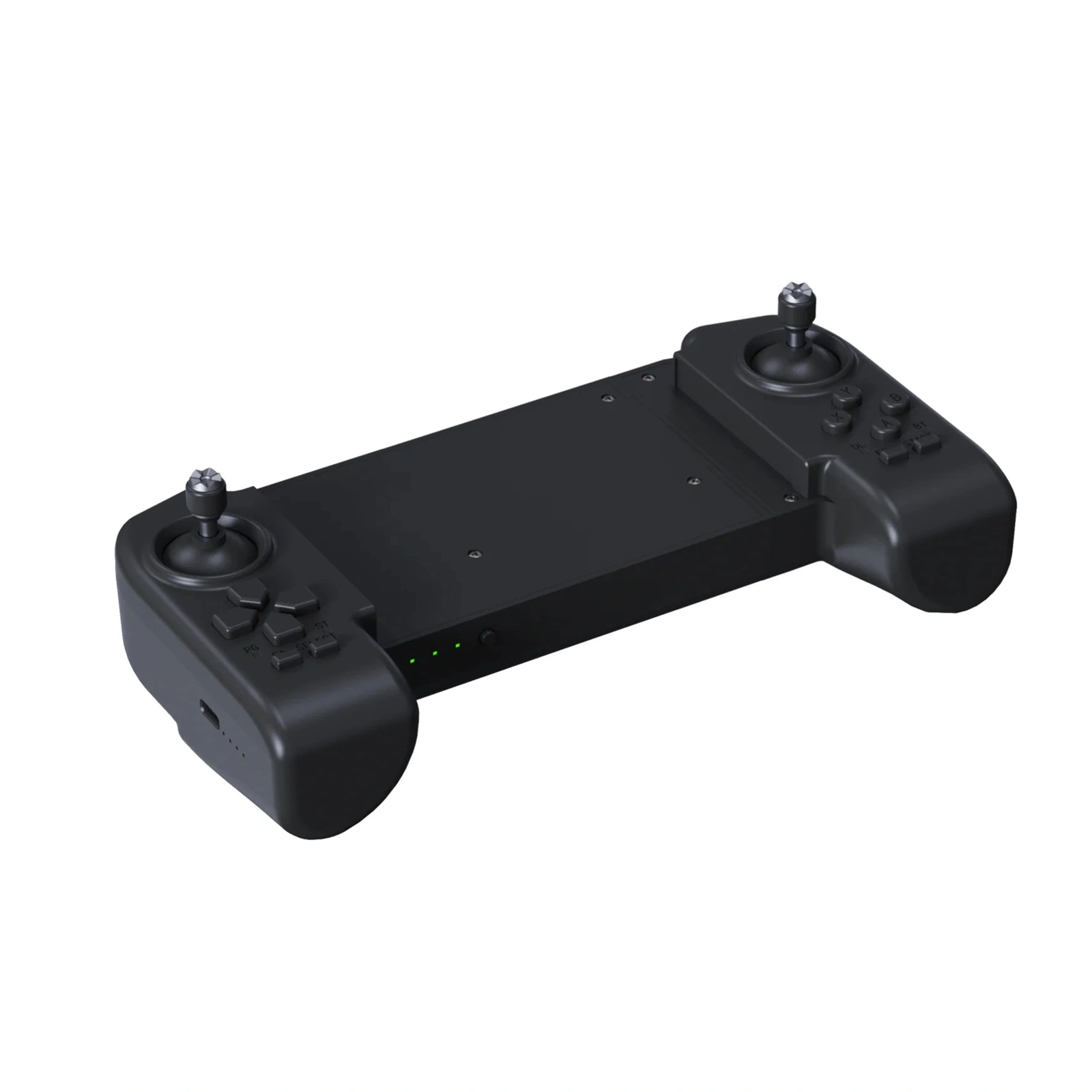 Another angled view of the Unitree B2 remote controller showing its ergonomic grip and buttons