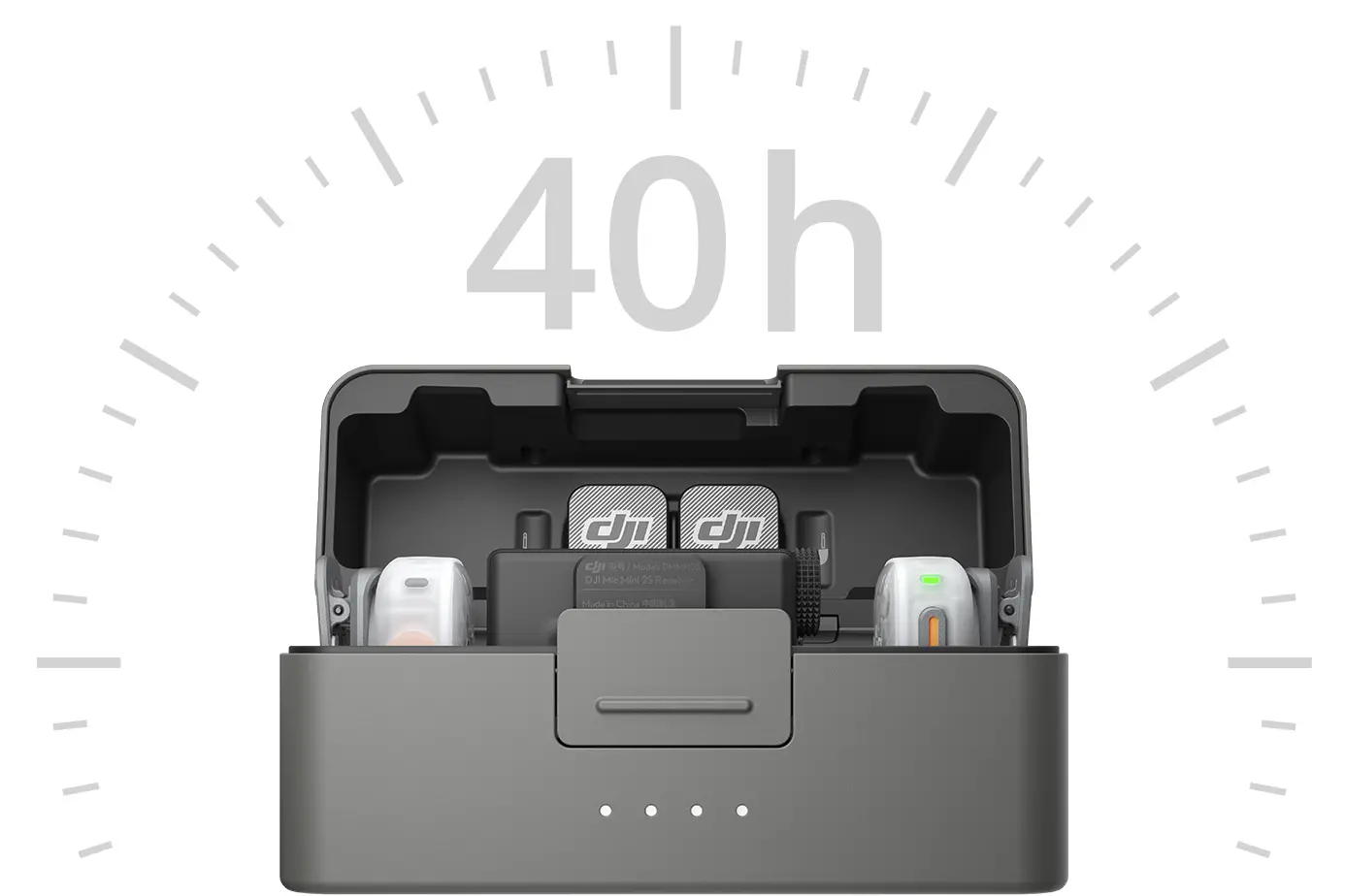 DJI Mic Mini 2S up to 40 hour battery life with charging case