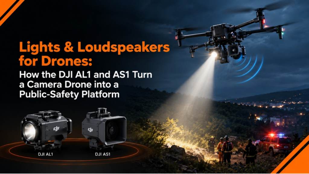 Lights & Loudspeakers for Drones: How the DJI AL1 and AS1 Turn a Camera Drone into a Public-Safety Platform