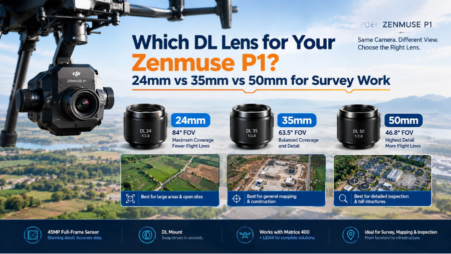 Which DL Lens for Your Zenmuse P1? 24mm vs 35mm vs 50mm for Survey Work